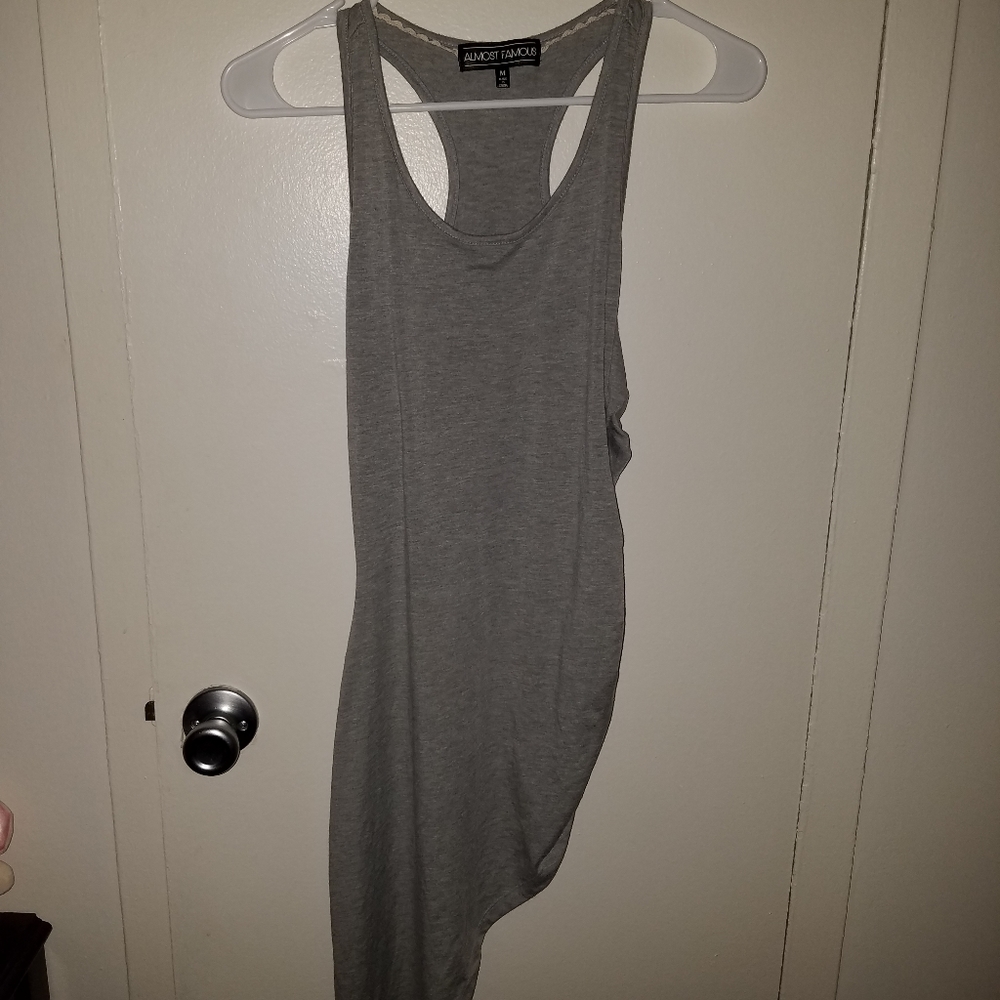 Sexy gray high-low dress